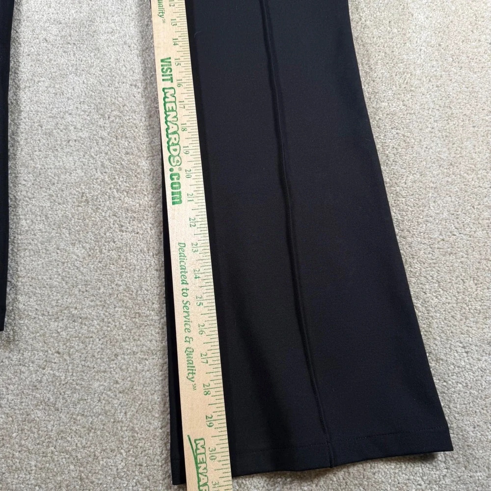 Nicole Miller‎ Bootcut Pants Women XL Black Mid-Rise Belted Front Seam NEW